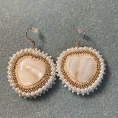 Handmade Seed Bead Earrings Pearls 1 1/2 Inch Beaded Jewelry Indigenous, Neutral Beaded Earrings, Cab Earrings, Hoop Beaded Earrings, White Beaded Earrings, Beautiful Beaded Earring, Handmade Beaded Earrings, Beaded Earrings Native, Beaded Earring