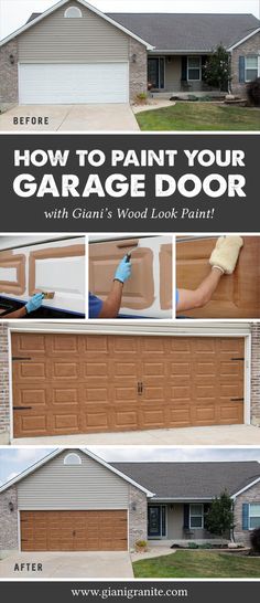 how to paint your garage door with giant wood look paint