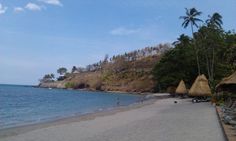 the beach is clean and ready to be used for swimming or playing in the water