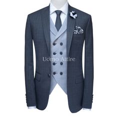 Pure Italian glen check contrast bespoke 3 piece suit, 3 piece suit for men Waistcoat Design, Waistcoat Style, Waistcoat Designs, Double Breasted Waistcoat, Trouser Design, Stylish Suit, Slim Trousers, Black Tuxedo, Suit Shirts