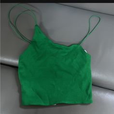 Brand New With Tags Zara Top Size S Chic Green Crop Top By Zara, Chic Green Zara Crop Top, Green Crop Top Tank For Day Out, Zara Green Casual Tank Top, Zara Green Crop Top For Spring, Casual Green Zara Tank Top, Zara Green Summer Crop Top, Green Zara Crop Top For Summer, Zara Green Crop Top For Summer