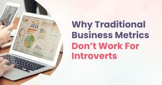 two people sitting at a table working on laptops with the words, why traditional business metrics don't work for innovers