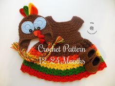 a crochet pattern for a baby's turkey hat and diaper cover