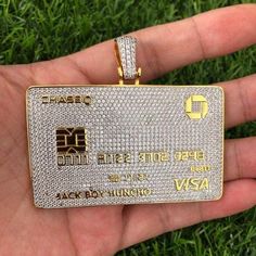 THE LEGEND SAY THAT, WHEN YOU WEAR THIS PENDANT EVERYTHING BECOME FREE. THIS ICED OUT CREDIT CARD PENDANT WILL BE YOUR BEST G FOR SHOPPING. 18K Gold Plated: 5x PVD Plating & VVS CZ Stones PREMIUM Quality: Handcrafted Piece No form of discomfort on your skin Custom Lettered Card Holder name available let us know at the checkout Size: 18 inch / 46 cm - 30 inch / 76 cm | Weight: 20gr | Bank Card: 65mm*55mm FREE STANDARD SHIPPING Do you love having money on your bank account ? This credit card pendant is made for money lovers ! Made to look like a real credit card this pendant will make your bank account shine again. With a 18K Gold Finish for the best look and High Quality VVS Simulated Diamonds for the best ICEY Details. This Iced Out Credit Card Pendant fits with most chains including tenni Jameson Drinks, Gold Credit Card, Emma Watson Pics, Credit Card Design, Apple Gift Card, Breakup Picture, Vip Card, Bra Image, Xbox Gift Card