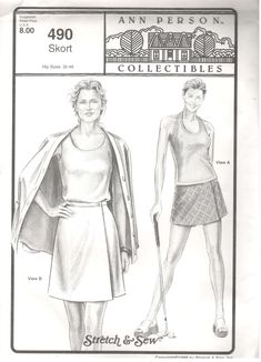 an old fashion sewing pattern for a woman's skirt and top with short sleeves