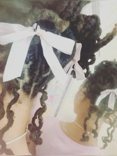 Locs And Bows, Lock Hairstyles, Softie Aesthetic, Short Afro Hairstyles, Protective Hairstyles For Natural Hair, Natural Hairstyle, Dreads Styles, Bow Style