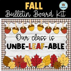 fall bulletin board kit with leaves and acorns