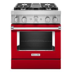 Empower your creativity with a 30-inch KitchenAid® Commercial Style Range with 4 burners. This dual fuel range combines a gas cooktop with the even baking of an electric oven. Two versatile 20, 000 BTU Ultra Power™ Dual-Flame Burners offer the power and precision to sear, simmer, stir-fry and sauté. Even-Heat™ True Convection helps you achieve more consistent baking and roasting. KitchenAid 30-in Deep Recessed 4 Burners Self-cleaning Convection Oven Freestanding Smart Dual Fuel Range (Passion Re Range Gas, Convection Range, Kitchen Mood Board, Dual Fuel Ranges, Single Oven, Maria Elena, Gas Oven, Gas Cooktop, Gas Burners