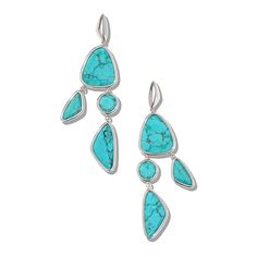 Kendra Scott Margot Gemstone Statement Drop Earrings  An everyday head-turner, Margot features a multi-stone design that brings to mind shoreside pebbles. Give this versatile earring a whirl with daytime and night-out looks and explore lots of styling possibilities.        Each approx. 3-7/16"L x 15/16"W     Antiqued, matte finish      Pierced with clutch backs    Color Information      Turquoise-Color Magnesite Earrings: Silvertone metal     White Abalone Earrings: Goldtone metal    Stone Infor Abalone Earrings, Color Bands, Statement Drop Earrings, Kendra Scott Jewelry, Stone Design, Turquoise Color, Multi Stone, Kendra Scott, Silver Tone