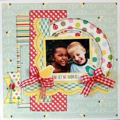 a scrapbook page with an image of two children