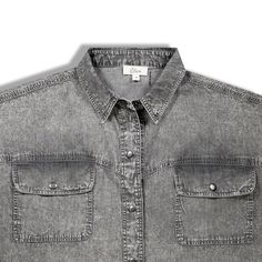 Button Down Acid Wash Top Grey Wash, Acid Wash, Casual Outfit, Denim Button Up, Button Downs, Button Up Shirts, Cold Water, Bleach, Casual Outfits