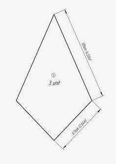 a drawing showing the measurements for an area with three units on one side, and two units on the other