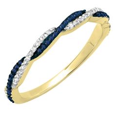 This stunning band is a piece of jewel that will certainly amaze you which is Crafted in 14K Yellow Gold; Sapphire Color: Blue; Blue Sapphire Total Weight: 0.14 Carat (approx); White Diamond Color: I-J & Clarity: I1-I2; White Diamond Total Weight: 0.11 Carat; Product Width: 2.30mm (0.09 Inch); All stones are Sparkling and 100% Natural. All our products will include a gift box; Model Number: DR4761-1987-14KY-8 Gender: female.  Age Group: adult. Wedding Band For Women, Anniversary Wedding Band, Stackable Wedding Bands, Gorgeous Engagement Ring, Sapphire Color, Diamond Anniversary, Lovely Ring, Womens Wedding Bands, Stackable Ring