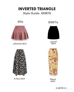 Outfit Ideas For Triangle Body Shape, Inverted Triangle Skirt Outfits, Inverted Triangle Workout, Top Hourglass Body Shape Outfits, Inverted Triangle Outfits Ideas, Inverted Triangle Outfits Aesthetic, Inverted Body Shape