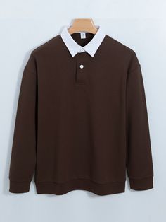 Men's Loose Shoulder Slope Long Sleeve Polo Shirt
Size Chat： Brown Casual Collar Top For Winter, Brown Casual Collar Top For Fall, Casual Collar Brown Top For Fall, Brown Collared Shirt For Fall, Brown Fall Shirt With Collar, Casual Brown Collared Sweater, Classic Brown Tops With Casual Collar, Classic Brown Long Sleeve Sweatshirt, Classic Brown Top With Casual Collar