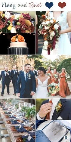 a collage of photos with different wedding colors