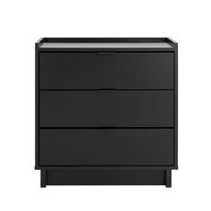 a black dresser with three drawers