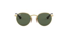 223/71 - Gold - Dark Green Round Ray Bans, Ray Ban Wayfarer, Sunglass Hut, Kids Sunglasses, Unisex Sunglasses, Mini Me, Gold Frame, Ray Ban, Round Sunglasses