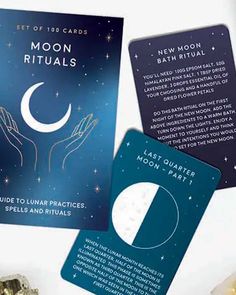 Moon Ritual Cards Lunar Energy, Moon Bath, Moon Ritual, Moon Cycles, Himalayan Pink Salt, Daily Practices, Smudge Sticks, Dried Lavender, Moon Phases