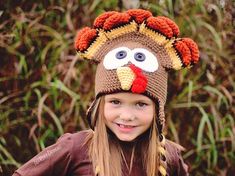 DinDon the Turkey Hat PDF Crochet Pattern Instant Download CROCHET LEVEL: Easy FORMAT: PDF, 22 pages, 3.7 MB (mobile devices friendly). The pattern is written row-by-row using US crochet terms, it also includes many diagrams and photos (easy to follow). LANGUAGE: English 8 SIZES: From 6 months Crochet Animal Hats, Dragon Hats, Turkey Hat, Red Heart Super Saver Yarn, Animal Hats, Bear Hat, Crochet Diagram, Crochet Hat Pattern, Half Double Crochet