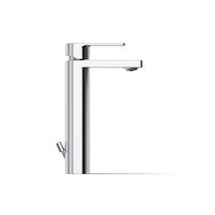 the modern faucet is designed to look like it has been made from stainless steel