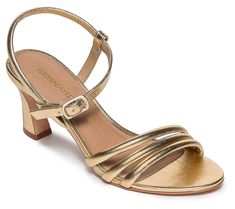 Put your best foot forward for red-carpet occasions with this glam strappy sandal perched on a sculpted stiletto heel. From Bernardo. Elegant Strappy Sandals With 4-inch Heel, Gold Sandals With Reinforced Heel For Evening, Evening Strappy Heels With Reinforced Heel, Chic Sandals With Heel Loop For Events, Chic Gala Sandals With 4-inch Heel, Strappy Heels With Reinforced Heel For Evening, Sandals With Heel Loop And Open Heel For Events, Open Heel Sandals With Heel Loop For Events, Glamorous Formal Sandals With Sculpted Heel