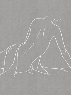 a drawing of a naked woman sitting on the ground