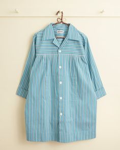 Long Sleeve Dress With Striped Collar For Daywear, Cotton Dresses With Buttons For Loungewear, Cotton Dress With Striped Collar And Long Sleeves, Long Sleeve Dresses With Vertical Stripes For Daywear, Classic Striped Cotton Dress, Classic Striped Dresses For Daywear, Cotton Collared Dress With Striped Collar, Striped Button Dress For Daywear, Cotton Long Sleeve Dress With Striped Collar