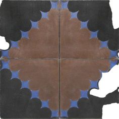 an artistic tile design with blue and brown colors