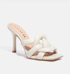 Coach Kellie Sandal - Chalk - Various Sizes | eBay Before Midnight, Leather Heels Sandals, Sandals Brands, Coach Shoes, Dressy Casual, Dress Sandals, Heeled Sandals, Stiletto Heel, Leather Heels