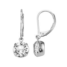 Add a little intrigue to your ensemble when you don these dazzling 1928 crystal silver-tone drop earrings.EARRING DETAILS Length: 1 in. Closure: leverback Metal: alloy Plating: silver tone Made with Swarovski crystals Not appropriate for children 14 years old and younger. Size: One Size. Color: Grey. Gender: female. Age Group: adult. Platinum Earrings, Types Of Earrings, Everyday Earrings, Precious Gemstones, Teardrop Earrings, Elegant Style, Gender Female, Jewelry Earrings Dangle, Swarovski Crystals