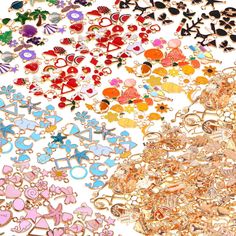 PRICES MAY VARY. 【Wholesale Bulk Charms Kit】The jewelry charms kit come with 300pcs gold enamel charms including 150pcs colorful gold enamel charms and 150pcs KC gold charms. Enough quantity and designs to meet your different needs for DIY crafts and jewelry making 【Premium Materials】These charms for jewelry making are made from zinc alloy, bright color and not easy to fade, safe and odorless, very safe for the skin, perfect little cute charms for those who like DIY jewelry 【Good Selection】These Baby Bangles, Charms For Jewelry Making, Gold Charms, Jewelry Charms, Earring Charms, Jewelry Making Charms, Cute Charms, Enamel Charms, Gold Enamel