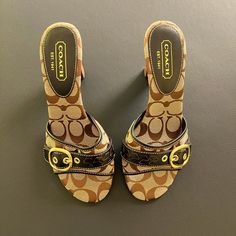 Coach Heels, Coach Sandals, Vintage Sandals, Funky Shoes, Stunning Shoes