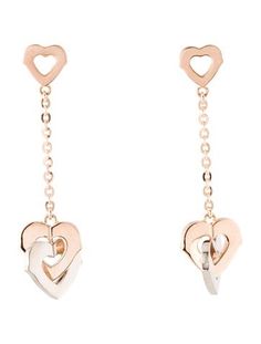 From the Hearts and Symbols Collection18K Rose Gold & 18K White GoldIncludes Generic Box Cartier Love Earrings White Gold, Cartier Love Earrings Gold, Luxury Rose Gold Heart Earrings, Designer Cartier Rose Gold Jewelry, Luxury Cartier Yellow Gold Earrings, Cartier, Rose Gold, Jewelry Earrings, Drop Earrings