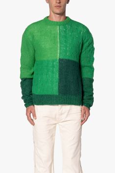 Exterior Texture, Square Sweater, Gradient Pattern, 140 Lbs, Color Gradient, Denim Patchwork, Open Knit, Green Sweater, Wool Yarn