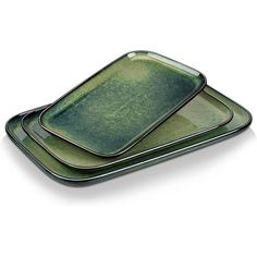 three green plates stacked on top of each other