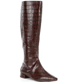 Gianni Bini Sharri Crocdile Embossed Leather Tall Boots | Dillard's Leather Boots With Crocodile Pattern For Formal Occasions, Business Boots With Crocodile Pattern And Round Toe, Faux Leather Boots With Crocodile Pattern For Fall, Fall Faux Leather Boots With Crocodile Pattern, Brown Leather Boots With Crocodile Pattern, Formal Crocodile Pattern Round Toe Boots, Formal Crocodile Pattern Boots With Round Toe, Brown Crocodile Pattern Classic Boots, Pointed Toe Faux Leather Boots With Crocodile Pattern