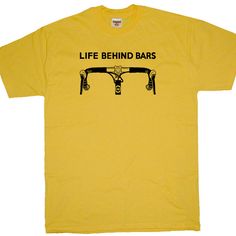 Life Behind Bars Bicycle T SHIRT Racing Strong by Shirtmandude Cycling Studio, Black Mountain Nc, Life Behind Bars, Men Cycling, Hilarious Humor, Fixie Bike, Biker Shirts, Black Mountain, Behind Bars