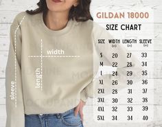 A Gildan 18000 Unisex Heavy Blend Crewneck size chart in inches so that your clients could make the right choices.  - - - DETAILS - - -  Size: 5100x4000 (following Etsy's recommended size for listings - 2000px for the shortest side) The image you receive will be free of watermarks and writing The image may be used for personal and commercial use only - - - - PLEASE, NOTE THIS IS A DIGITAL PRODUCT - - - -  - - - - NO PHYSICAL ITEM WILL BE SHIPPED - - - - Best Friend Hoodies, Snowman Shirt, Birthday Party For Teens, Birthday Party Shirt, Teen Birthday, I Remember When, Gildan Sweatshirts, Halloween Sweatshirt, Embroidered Sweatshirts