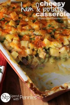 cheesy ham and potato casserole with parmesan cheese