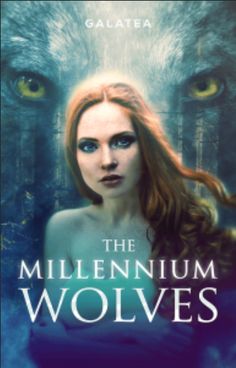 a woman with red hair standing in front of two wolf's eyes and the words, the millennium wolverines