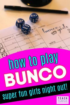 how to play the bunco game with dices and pencils on a table