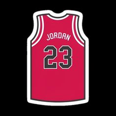 a red basketball jersey with the number 23 on it