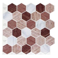 a white and brown mosaic tile with different colors