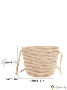 BirdinBag - Bohemian Summer Woven Shoulder Bag for Women - Bolso pequeño de ratán tejido con conchas Casual Woven Hobo Pouch Bag, Casual Woven Hobo Bag In Pouch Shape, Casual Woven Satchel Bucket Bag, Casual Beige Crochet Woven Bag, Casual Beige Crochet Satchel Bag, Casual Woven Pouch Beach Bag, Beige Bohemian Bucket Bag, Casual Beige Crochet Bag With Braided Handles, Casual Crochet Pouch Bag With Braided Handles