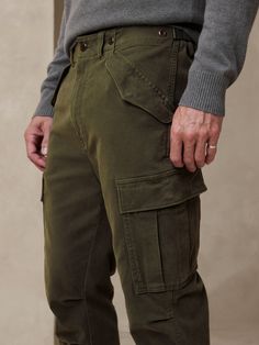 Brushed Traveler Cargo Pant | Banana Republic Classic Relaxed Fit Cargo Pants For Fall, Khaki Cotton Cargo Jeans With Belt Loops, Classic Fitted Pants With Cargo Pockets, Classic Relaxed Fit Cargo Pants With Pockets, Fitted Cotton Bottoms With Flap Pockets, Classic Tapered Leg Cargo Pants With Cargo Pockets, Military Cotton Cargo Pants With Flap Pockets, Military Style Cotton Cargo Pants With Flap Pockets, Classic Cargo Pants With Patch Pockets And Tapered Leg