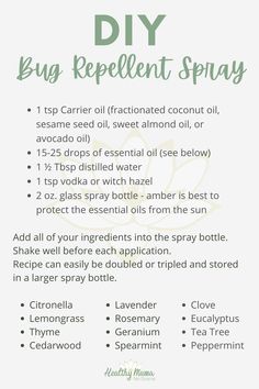 Diy Bug Repellent Spray, Mosquito Repellent Essential Oils, Insect Repellent Essential Oils, Homemade Bug Repellent, Repellent Diy, Essential Oil Spray Recipes