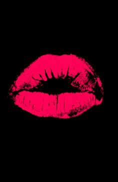 a pink lip on a black background