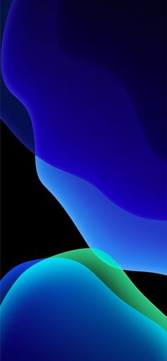 an abstract blue and green wallpaper with curved lines in the center, on a black background