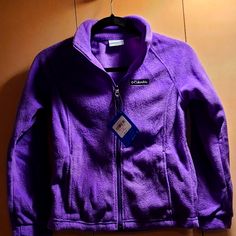 Columbia Youth Fleece Jacket Medium Purple Brand New With Tags Winter Fleece Jacket For Hiking With Long Sleeves, Winter Hiking Fleece Jacket Long Sleeve, Winter Hiking Long Sleeve Fleece Jacket, Long Sleeve Warm Fleece Jacket For Outdoor, Warm Long Sleeve Fleece Jacket For Outdoor, Fleece Outerwear For Hiking In Fall, Fall Fleece Outerwear For Hiking, Long Sleeve Fleece Jacket For Outdoor, Warm Fleece Winter Jacket